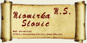 Miomirka Slović vizit kartica